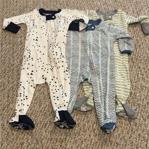 Charming Kids Footies Set - Cream, Blue, Green